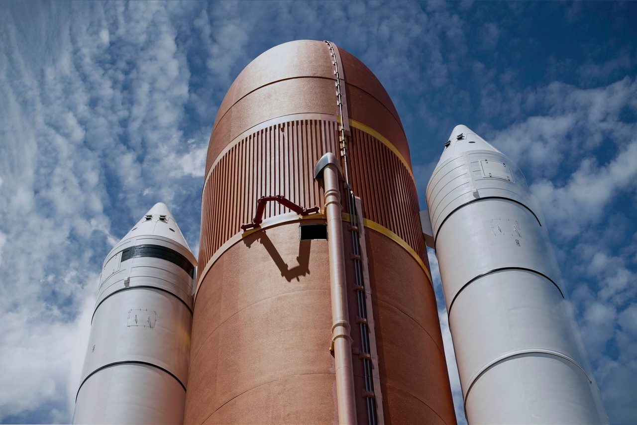 A modern space rocket — the kind of vehicle at the center of the lunar impact story.
