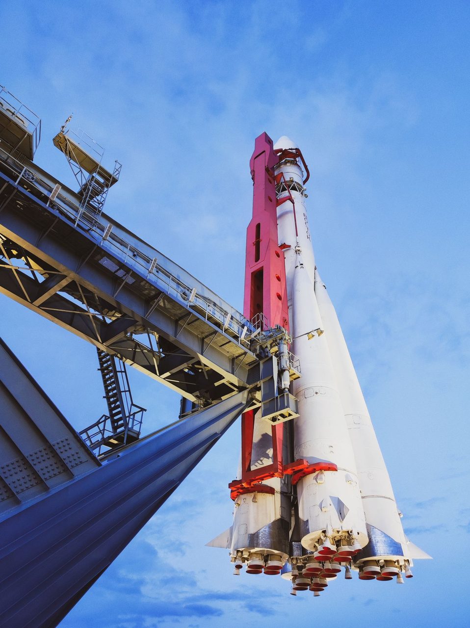 A low-angle view of a space rocket — the kind of upper stage that will soon strike the Moon.