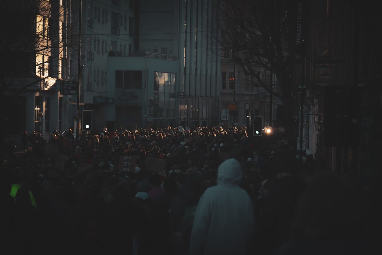 A street protest in action β the kind of scene the government moved to prevent.